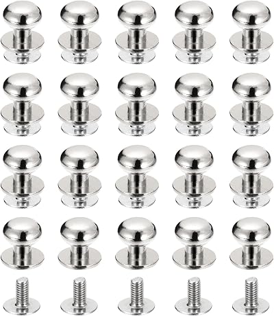 sourcing map 9mm Ball Head Stud Rivets 20Pack for DIY Leather Craft