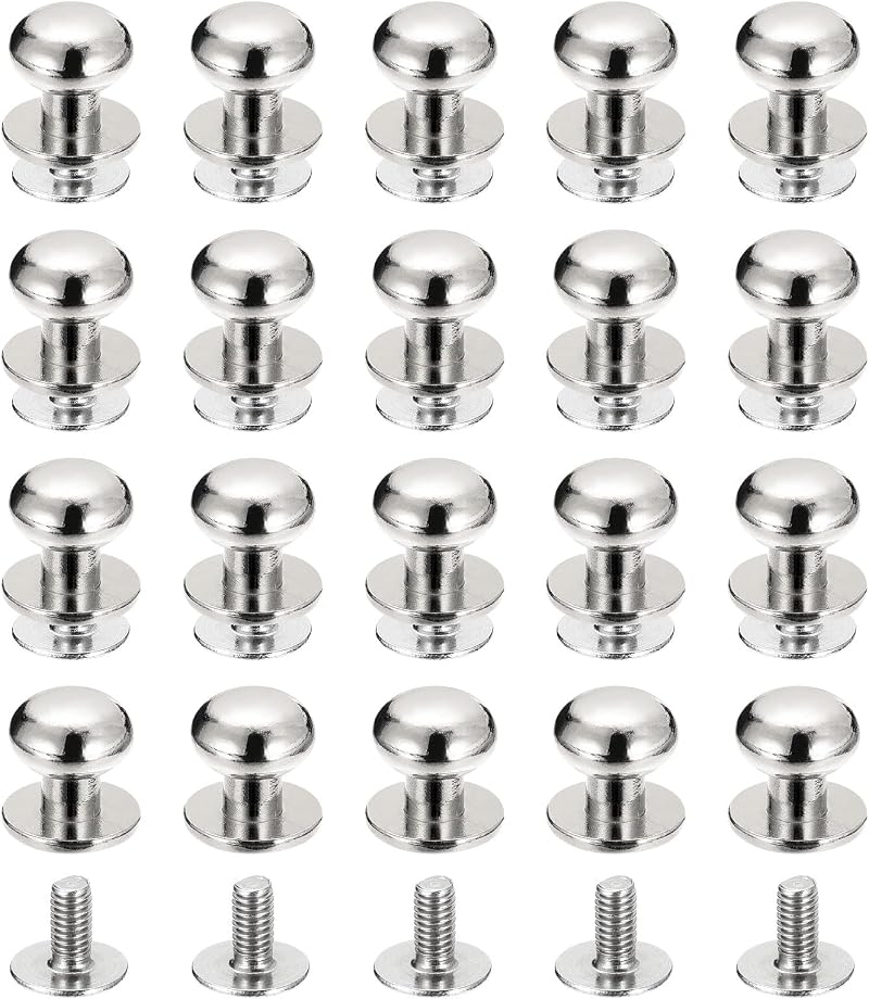 sourcing map 9mm Ball Head Stud Rivets 20Pack for DIY Leather Craft