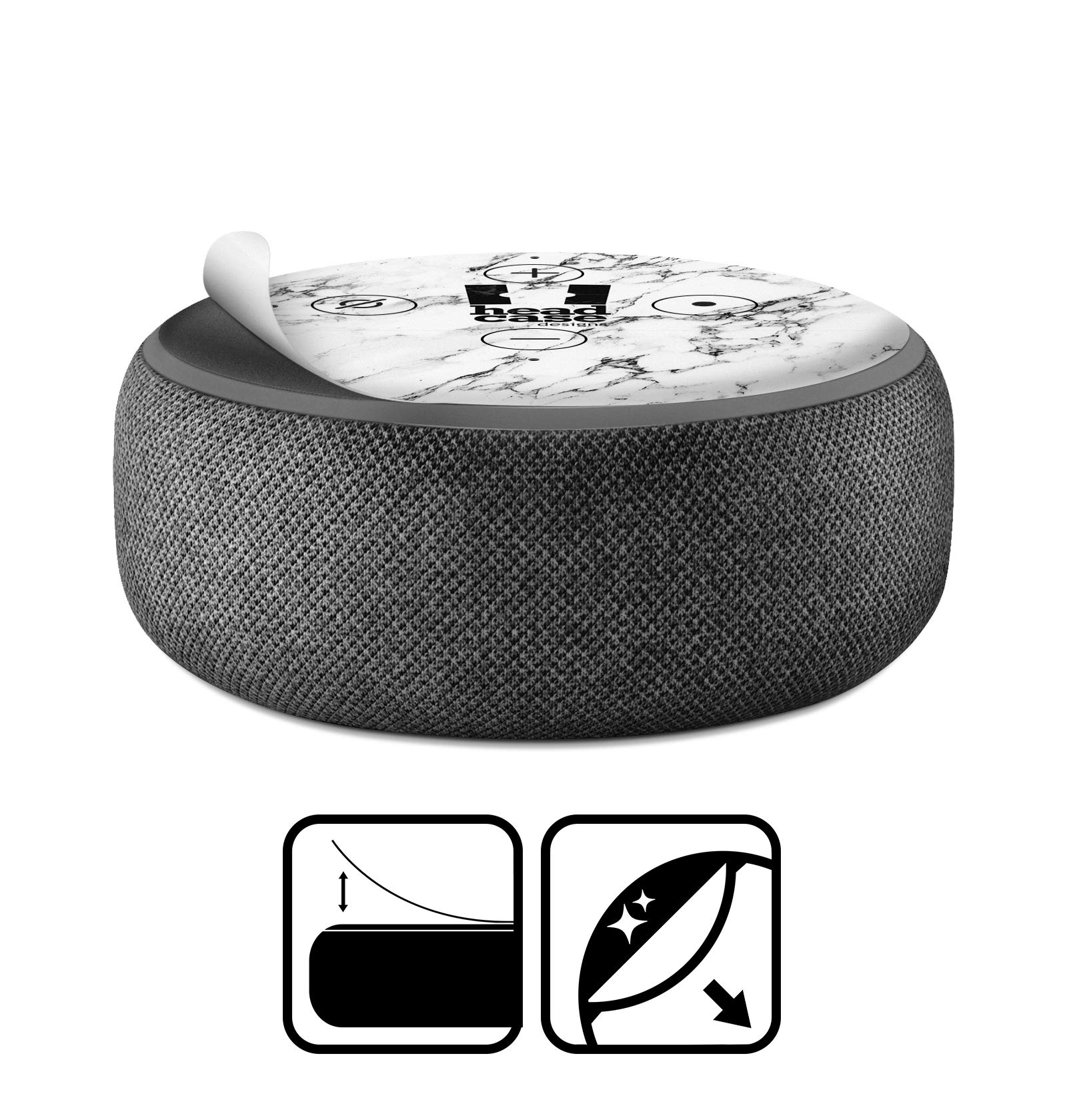 Head Case Designs Officially Licensed Alyn Spiller Carbon Fibre Plain Art Mix Vinyl Sticker Skin Decal Cover Compatible with Amazon Echo Dot (3rd Gen) - Skin only Echo Dot (3rd Gen) is NOT Included