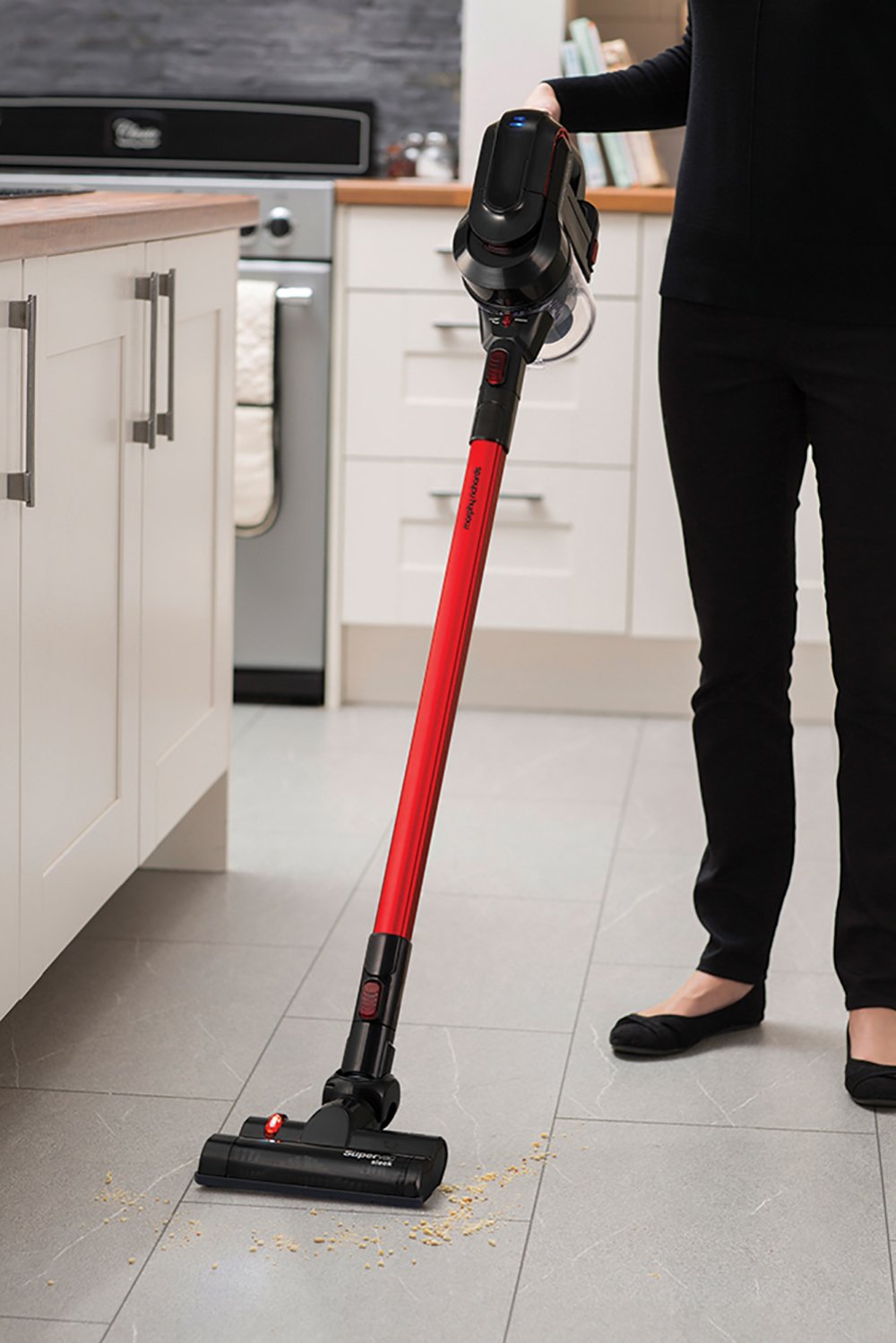 Morphy Richards Supervac Sleek Power + Cordless Vacuum Cleaner In Red