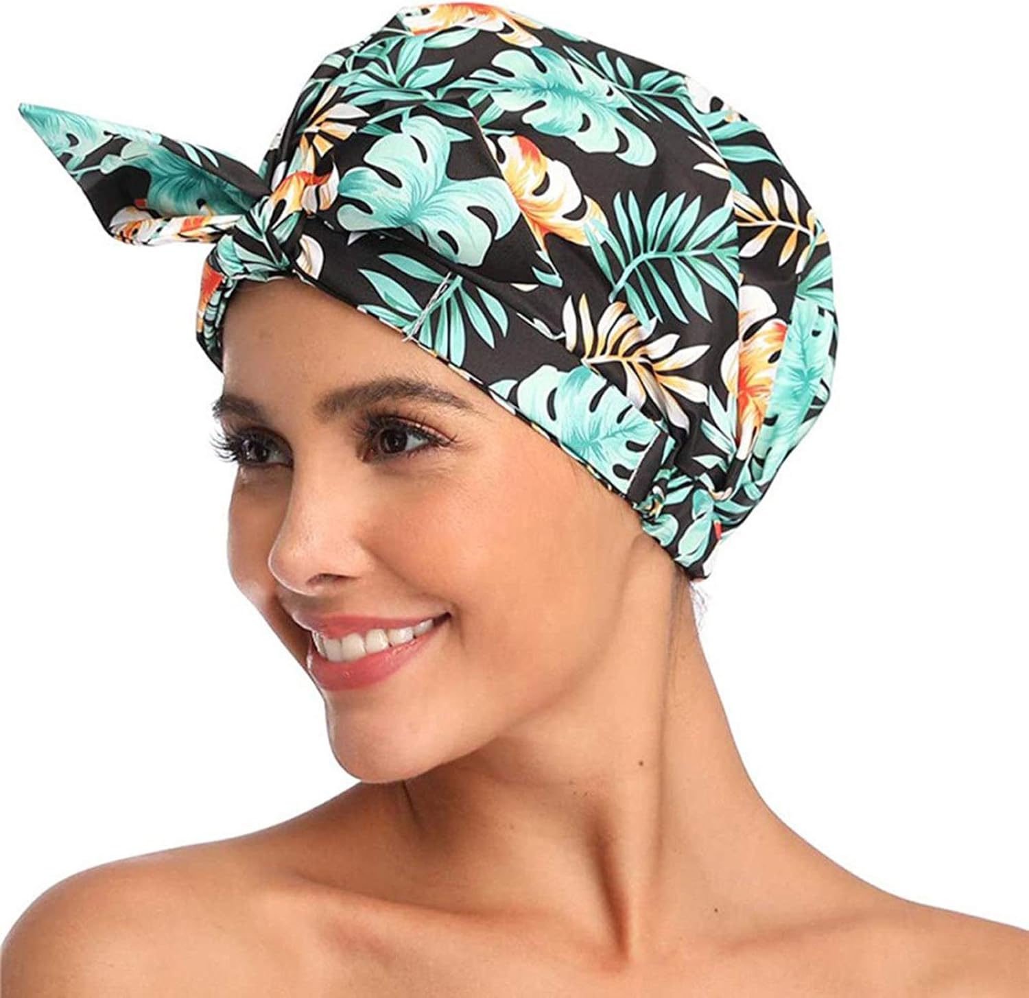 Chie no fukuro Shower Cap, SHOWER_CAP for Women Waterproof Reusable Hair Spa Cap, Multicolor, EVA Material