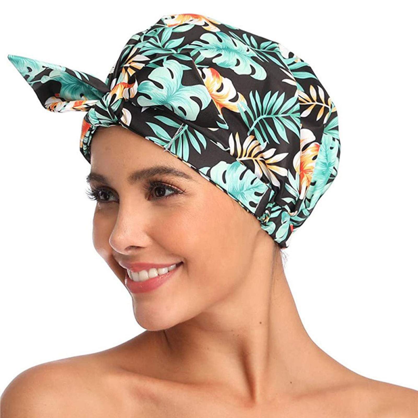 Chie no fukuro Shower Cap, SHOWER_CAP for Women, Waterproof Reusable Hair Spa Cap, Multicolor, EVA Material, Adjustable for Beauty Bathing, Home Hotel Travel Use
