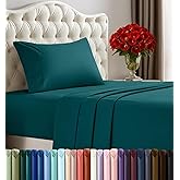 Utopia Bedding Twin Bed Sheets Set - 3 Piece Bedding - Brushed Microfiber - Shrinkage and Fade Resistant - Easy Care (Teal Green)