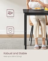 VASAGLE Dining Table 70 x 110 cm Industrial Ebony Black Ink Black KDT081B02 view 5
