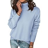Zeagoo Women's Turtleneck Sweater Long Sleeve Spilt Hem Casual Knit Pullover Chunky Fall Winter Jumper Top 2026