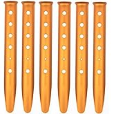 Ogrmar 6PCS Aluminum Sand Tent Stakes for Camping in Snow Beach and Sand | Heavy-Duty Sand Tent Stakes for Camping Tents, Lightweight Design for Hiking Backpacking Picnic Shade Canopy Outdoor Shelters