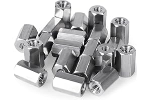 Niooliuk Pack of 20 M5 X 0.8-Pitch 15mm Length Hex Width 8mm Metric Hex Coupling Nut 304 Stainless Steel Rod Coupling Nuts