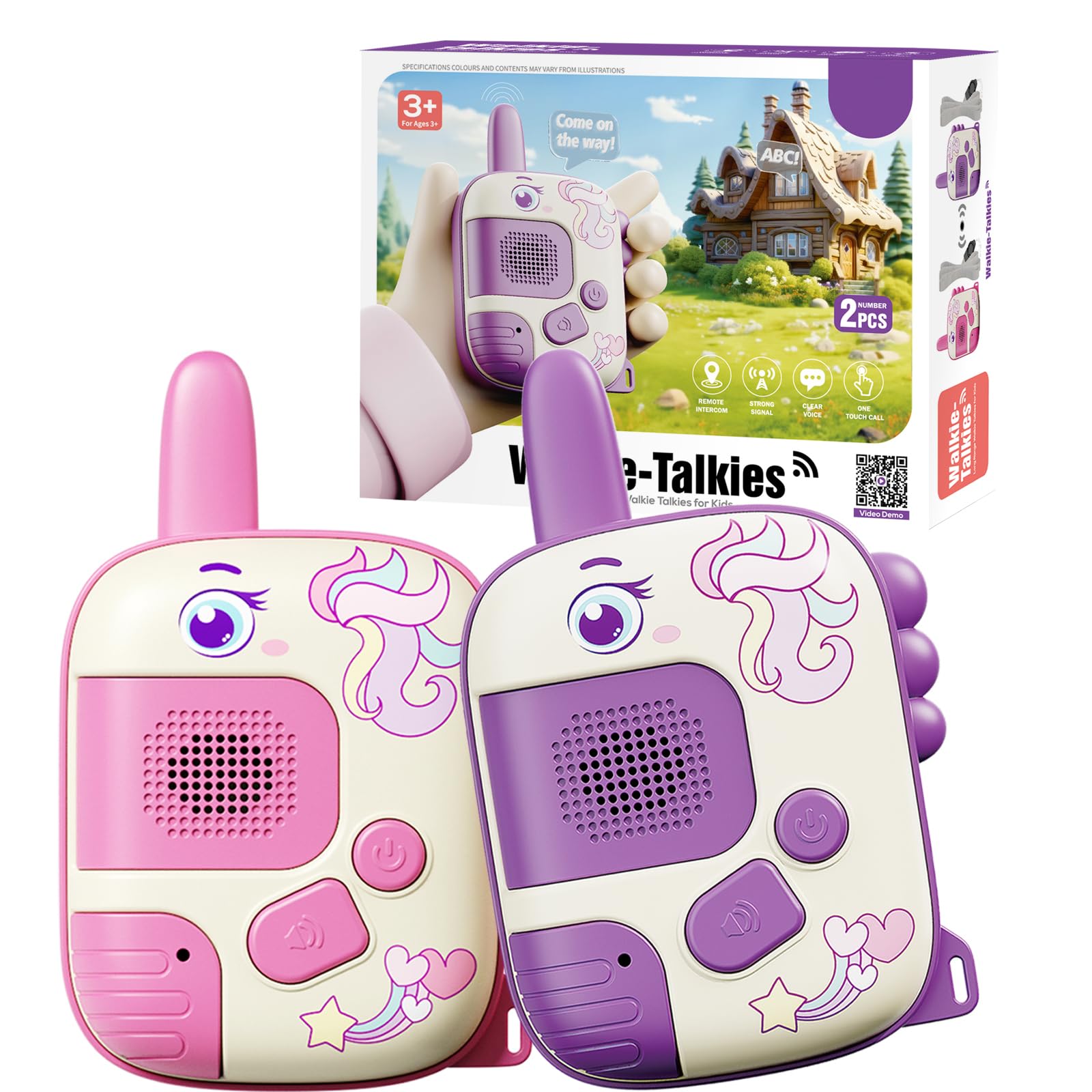 Walkie Talkie - Toys for 3-8 Year Old Boys Girls Gifts for 5 6 7 8 Year Olds Boys Unicorn Gifts for Girls Toys Age 4-7 Kids Age 3 4 5 Outdoor Walkie Talkie Kids Camping Birthday Xmas Stocking Fillers