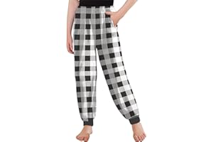 Arshiner Girls Pajama Pants Kids Plaid Pj Pants Comfy Lounge Sleepwear Bottoms with Pockets