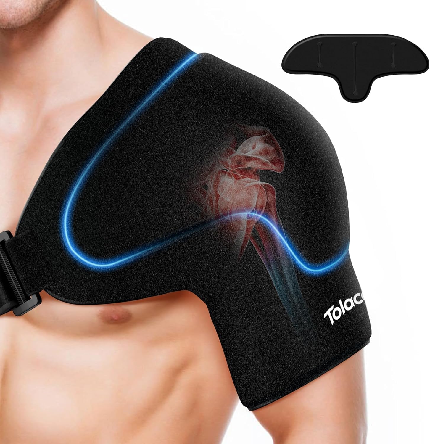 Photo 1 of Shoulder Ice Pack Wrap with Triple Coldfocus Expert Gel for Long-Lasting Rotator Cuff Cold Therapy, Shoulder ice Brace Rotator Cuff Cold Therapy for for Pain Relief, Post Recovery (Large)