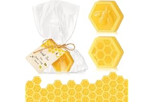 Otuuz 48 Set Baby Shower Favors Bee Party Favors Including Honeycomb Soap with Thank You Card Gift Honey Soap for Guest Gender Reveal Honey Gift Birthday Party Decorations (Yellow)
