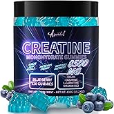 Asumtal Creatine Monohydrate Gummies Complex 8500 MG for Men & Women, Creatine Monohydrate Supplement for Muscle Growth, Strength & Energy Support, Pre Workout Gummies 120 Count Blueberry