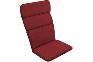 ARDEN SELECTIONS Arden Outdoor Adirondack or Rocking Chair Cushion, 20 x 17, Rain-Proof, Fade Resistant 17 x 20, Ruby Red Leala