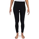 MUK LUKS Womens 4" High Waisted Fleece Lined Leggings