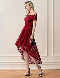 Dressystar Women's Lace Cocktail Dress Hi-Lo Off