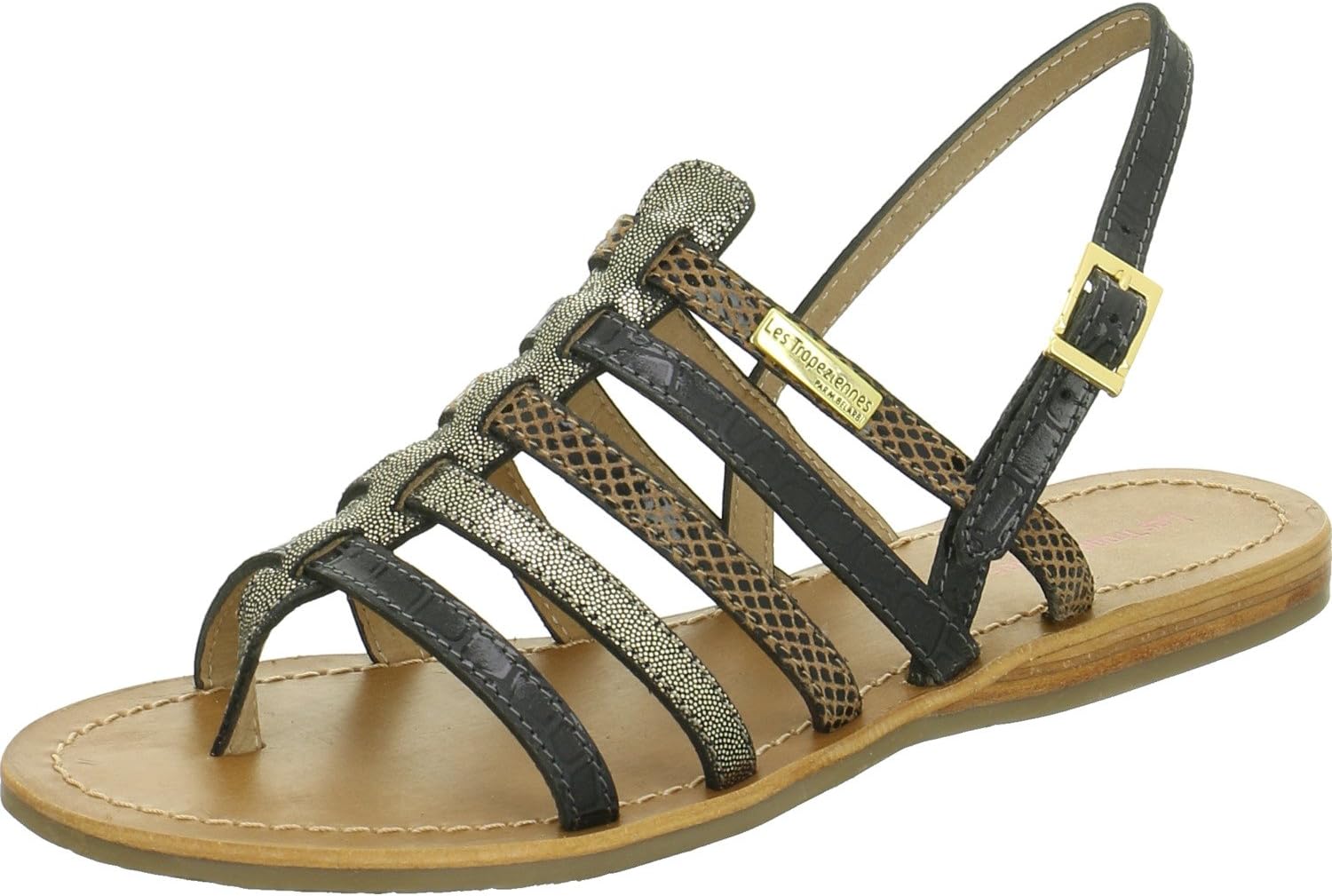Les Tropeziennes 9038noir/gold Reptil/Perlato