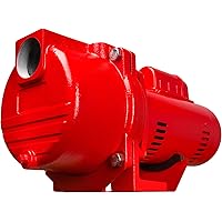 Red Lion RL-SPRK150 115/230 Volt, 1.5 HP, 71 GPM Cast Iron Sprinkler/Irrigation Pump with Thermoplastic Impeller, Red, 971015
