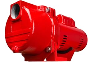 Red Lion RL-SPRK150 115/230 Volt, 1.5 HP, 71 GPM Cast Iron Sprinkler/Irrigation Pump with Thermoplastic Impeller, Red, 97101501