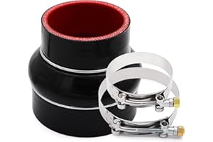 TUOLAUTHON High Performance Straight Silicone Hump Coupler Reducer ID 3 to 4 Inch 4-Ply Reinforced with 2 Protective Steel Rings, Wall Thickness 5mm, Length 4 Inch Suitable High Level Turbo Pipe