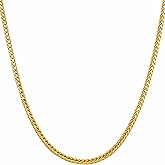 LIFETIME JEWELRY Franco Chain Necklace for Women and Men 24k Real Gold Plated (2mm and 3.5mm)