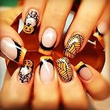 Pumpkin Press on Nails for Halloween Party Night