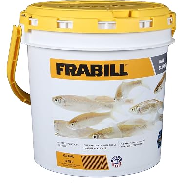 Seau à Poisson Pliable 13 Litres Avec Couvercle - Récipient étanche Pour Pêche, Camping, Rangement