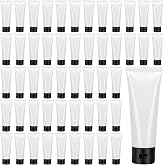 Suttmin 50 Ml/1.7 oz 50 Pcs Empty Refillable Squeeze Tubes,Black Cap | Plastic Soft Cosmetic Lotion Bottles Bulk, with Flip Top Caps, Travel Size Containers, for Shampoo, Facial Cleanser, Cream