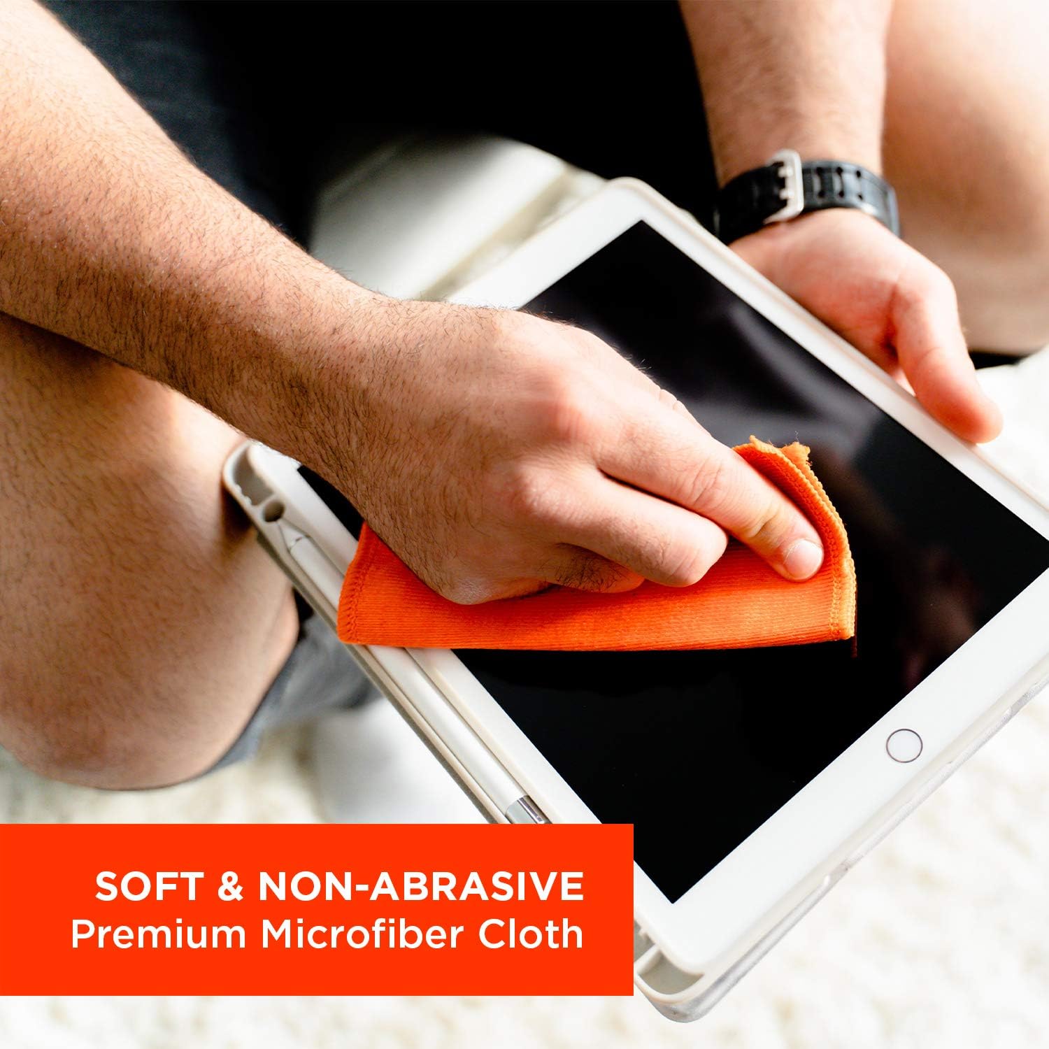 WHOOSH! Screen Cleaner Kit – [3.4oz +0.8oz] Best for – Smartphones, iPhone, iPads, Eyeglasses, e-Readers, Laptop, TV Screen Cleaner, and Computer Monitor– 3 Premium Cloths Included: Electronics