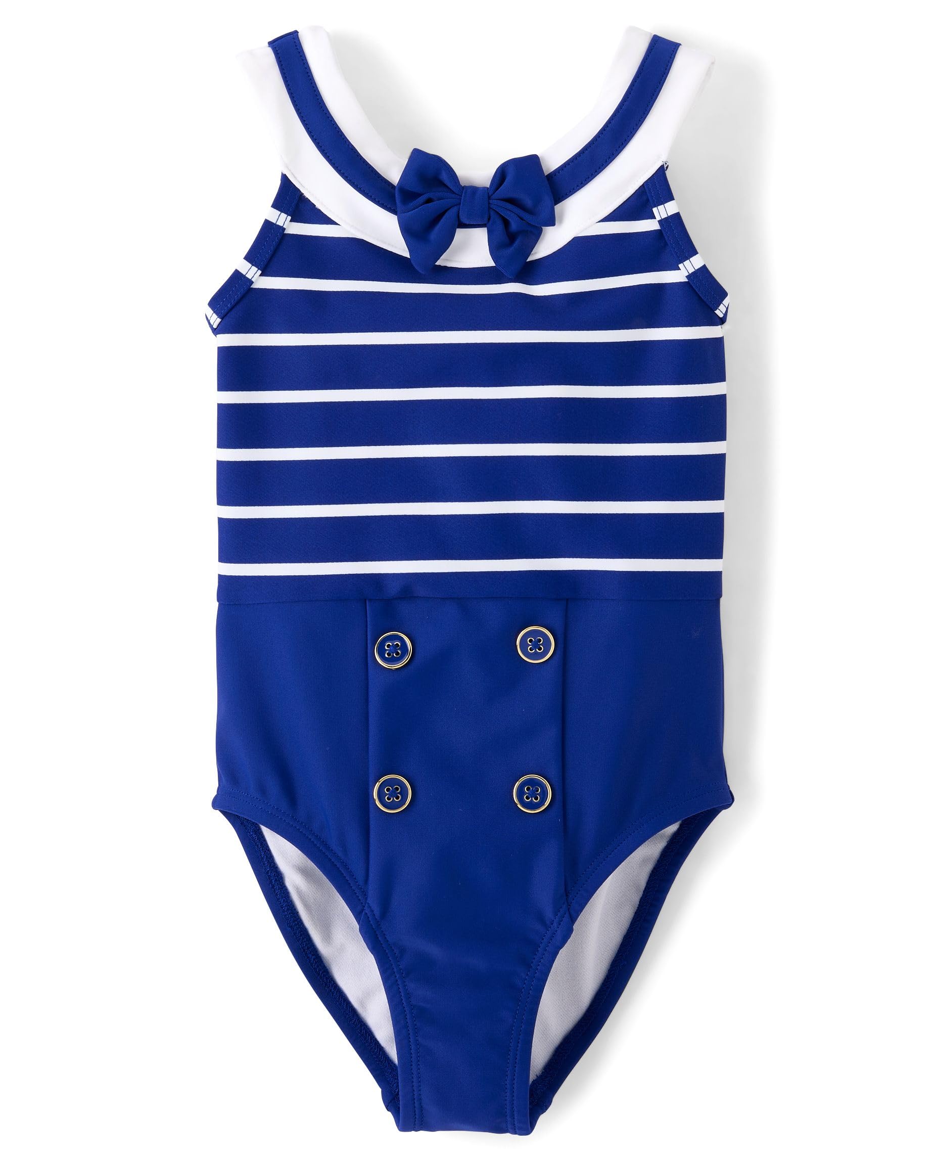 Gymboree,Girls,and Toddler One Piece Swimsuit,Navy Sailor,12 Image