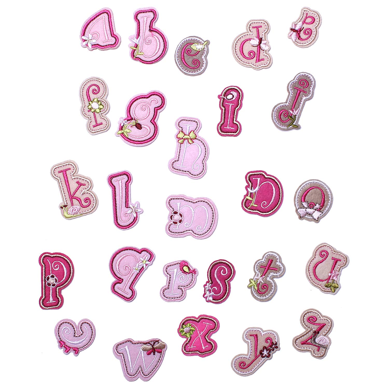 AXEN Iron on Sew on Letter Patches for Clothes, 26pcs Alphabet A to Z, Fruit