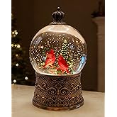 Christmas Cardinal Snow Globe Light up Lantern with 8 Songs, 6.99" Christmas Snow Globes for Kids Adults, 6H Timer & Dual Power, Snowglobes Christmas Decorations Indoor, Gifts for Women Men