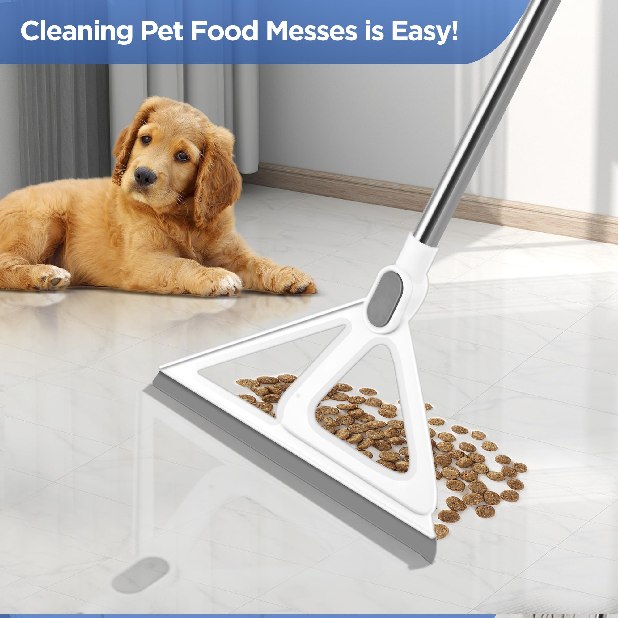 Multifunction Magic Broom, Squeegee Broom for Floor, Rubber Silicone Broom for Floor Cleaning, Magic Broom Sweeper for Living Room, Kitchen, Bathroom-Easy Dry The Glass (Grey, 54 INCH)