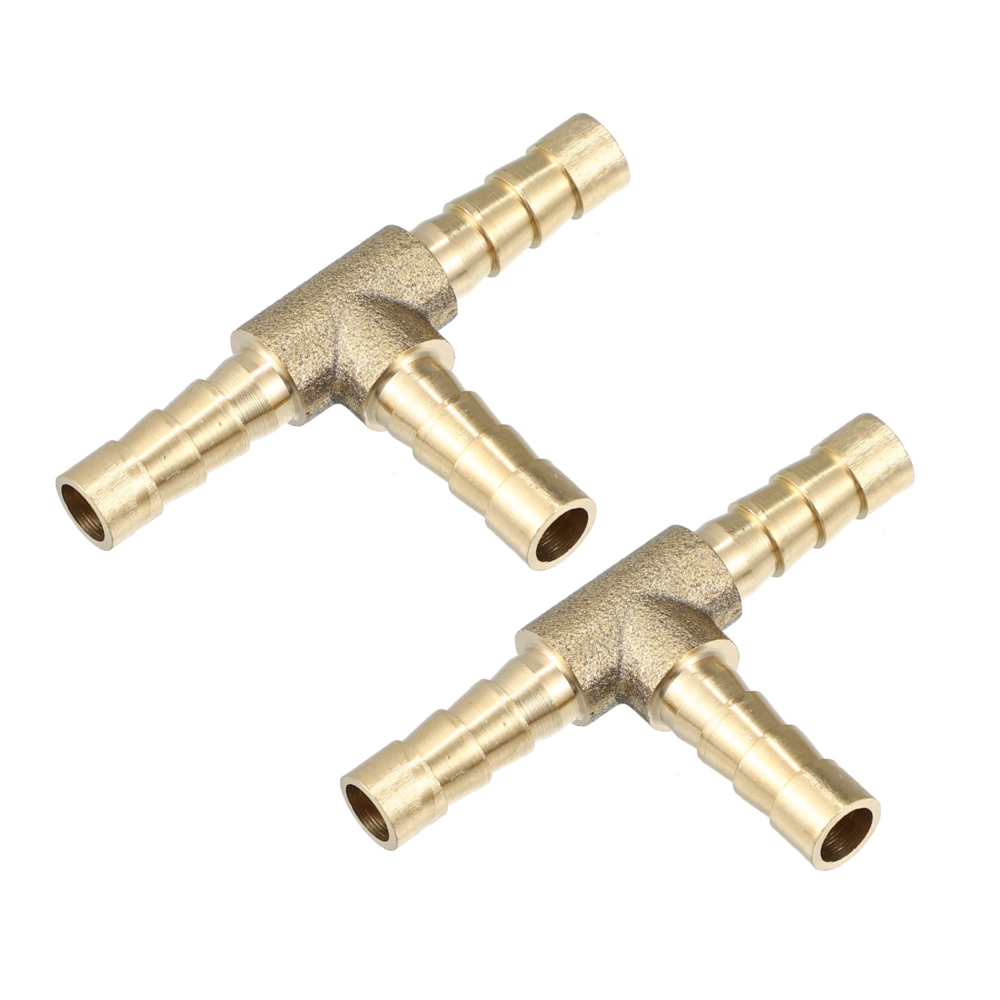X AUTOHAUX 2 Pcs 6mm Hose Barb Copper 3 Way Tee Connector Adapter