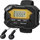 Jensen SAB-60 Armband Digital AM/FM Stereo Radio with Clock and Earbuds, Black, SAB-60