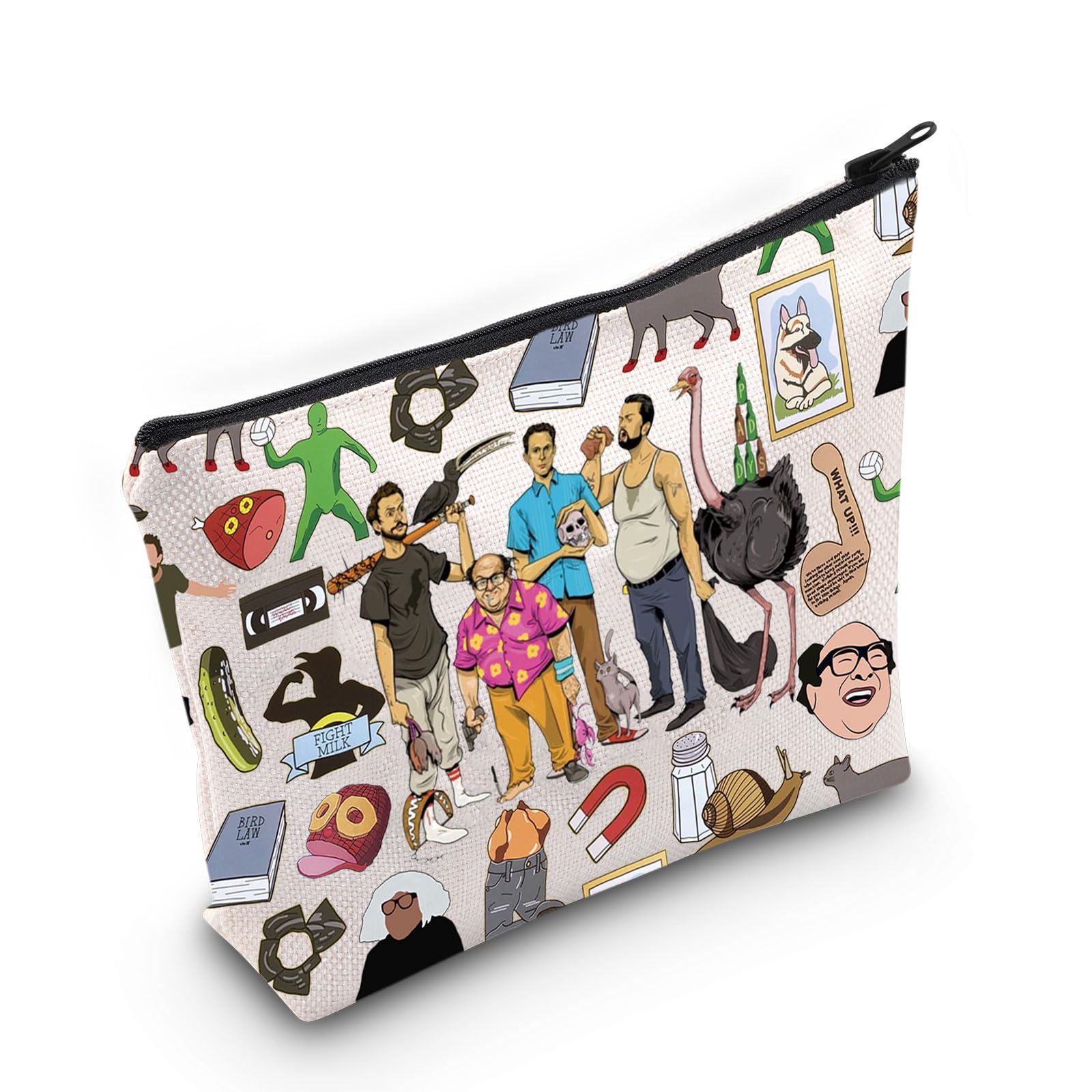 WZMPA IASIP Frank Cosmetic Bag Philadelphia Lover Gift Frank & Charlie & Dennis & Mac IASIP Zipper Bag IASIP Merch, fight milk, Fit