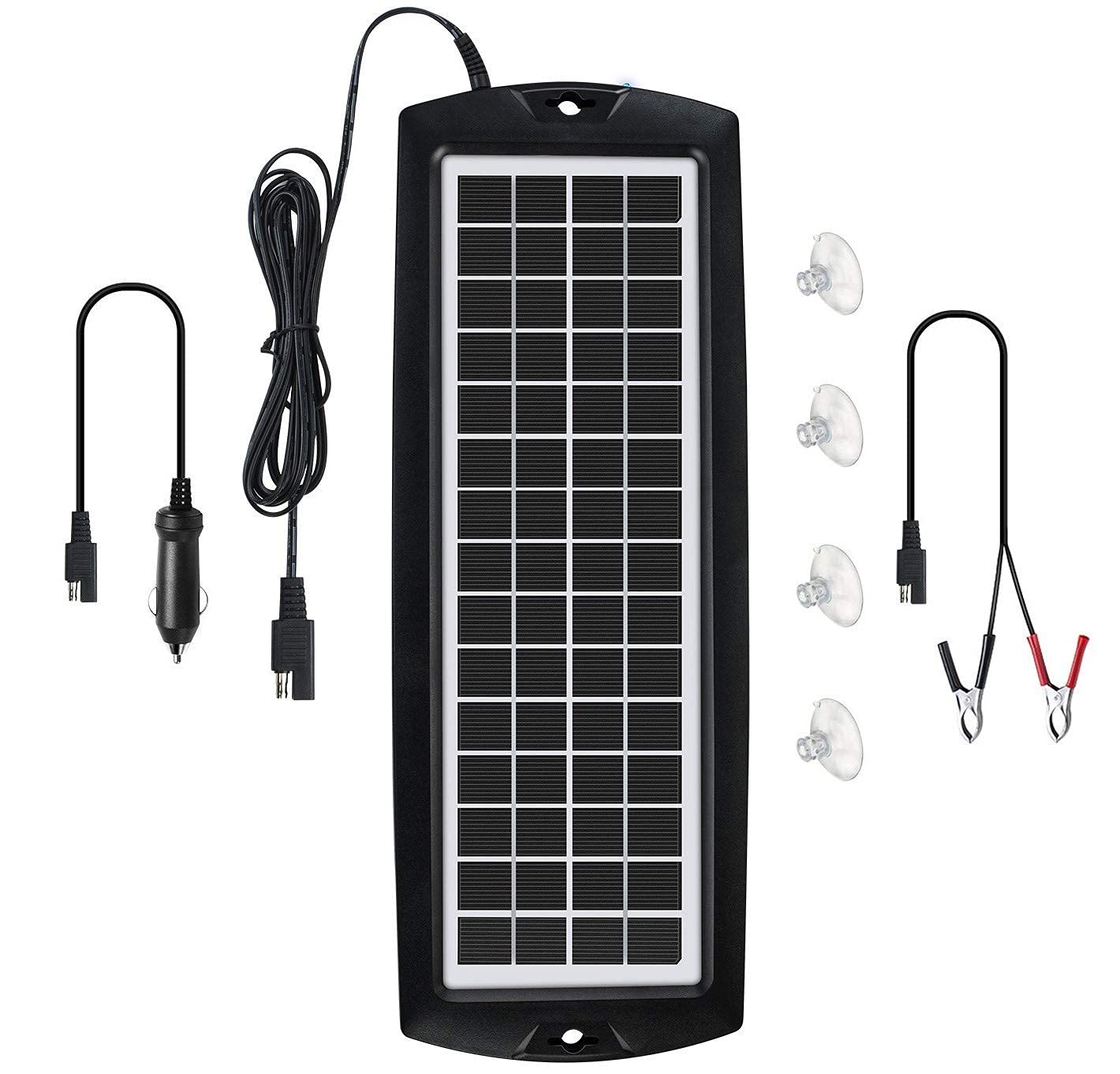 Photo 1 of Sunway Solar Car Battery Trickle Charger & Maintainer 5W Solar Panel Power 12V Charger kit Portable Waterproof for Automotive RV Marine Boat Truck Motorcycle Trailer Tractor Powersports Snowmobiles