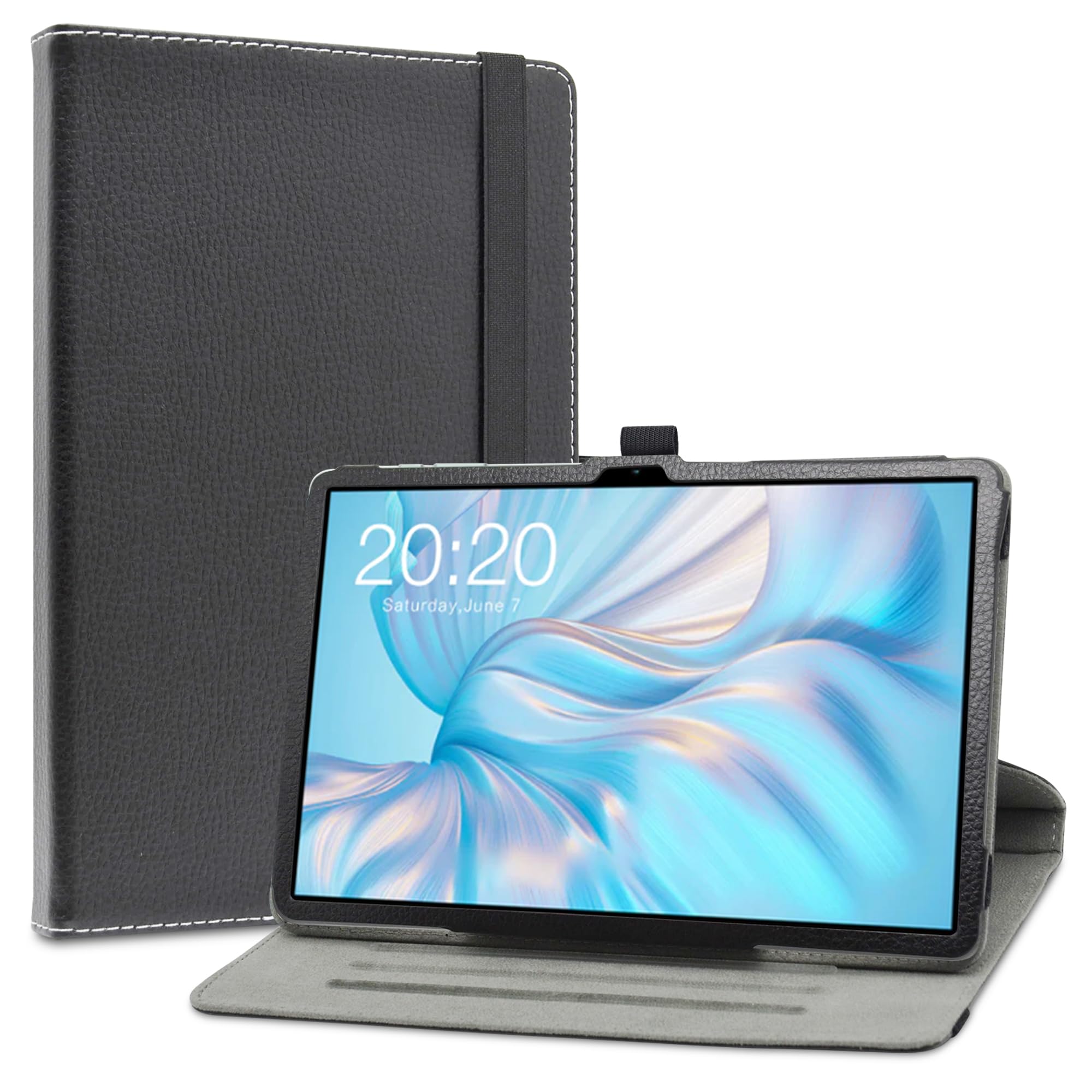 LiuShan Rotating Case for Teclast M50 Pro Tablet,360 Degree Rotation Stand PU With Cute Pattern Cover for Teclast M50 Pro/TECLAST M50/TECLAST M50HD 10.1" Android Tablet,Black