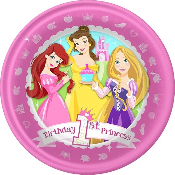 Hallmark Disney Princess 1st Birthday Large Paper Plates