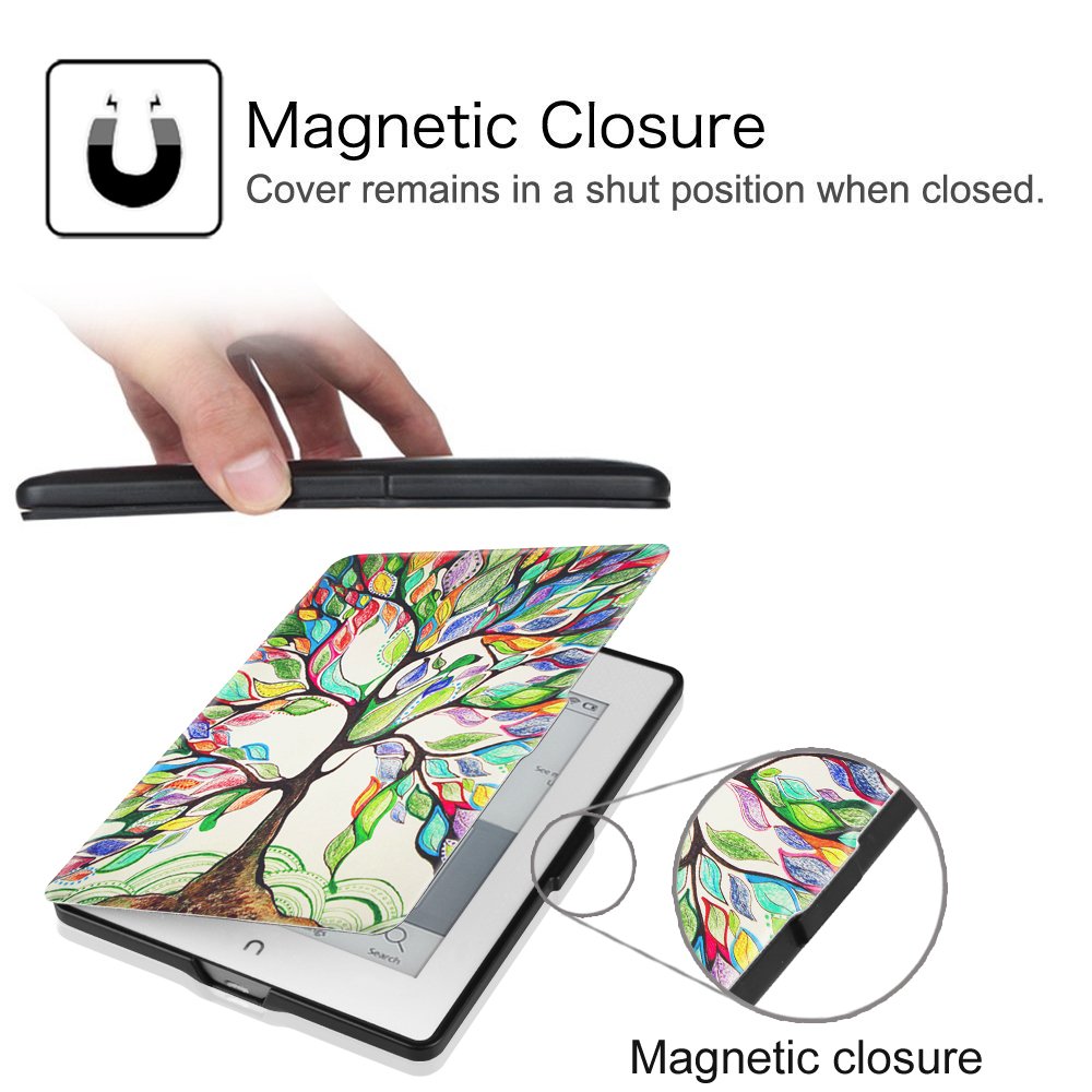 Fintie Case for Nook GlowLight Plus (Previous Gen 6 inch - Barnes & Noble 2015 Model BNRV510) Case, Premium PU Leather Slim Cover, NOT Fit 7.8 Inch 2019 New Version, Love Tree