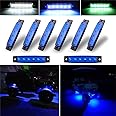 Botepon 8Pcs Led Rock Lights, Strip Lights, Wheel Well Lights, Led Underglow Kit for Golf Cart, Jeep Wrangler, RZR, Offroad, F150, F250, Snowmobile (Blue)