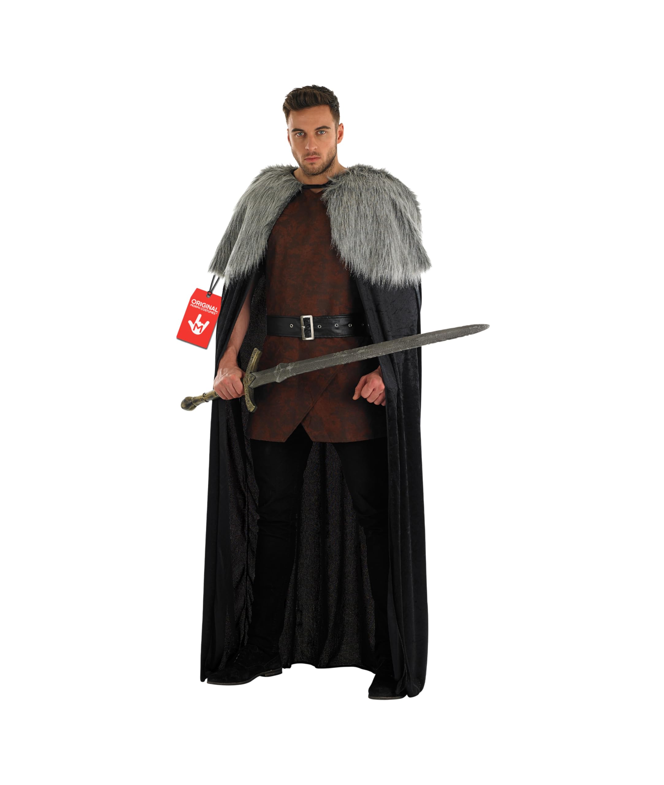 Fun Shack Fur Cape Costume Men Viking Cloak Medieval Outfit for Themed Parties and Halloween Celebrations, One Size