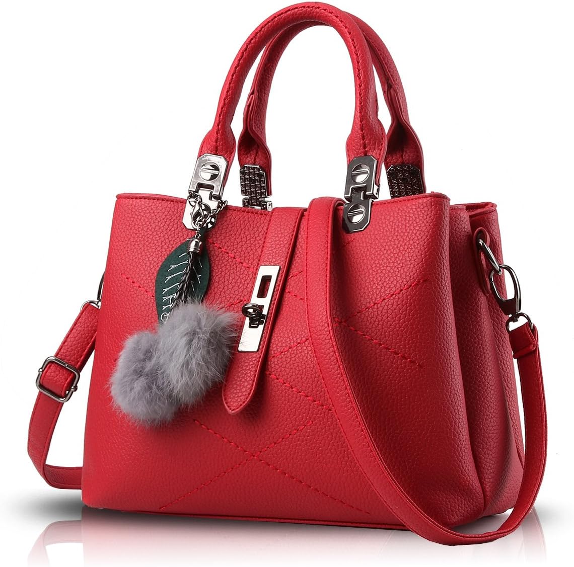 Tisdaini Women's Handbags Fashion PU Leather Cross-Body Top-Handle