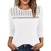 Womens Lace Long Sleeve Shirt Fall Top Fashion Dreesy Casual Tunic Tops Fall Spring Clothes Trendy Work Cute Outfits