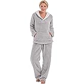Istylish Womens Fluffy Pajama Sets Fleece Women's Fuzzy Loose Plush Sleepwear 2 Piece Sherpa Loungewear Set