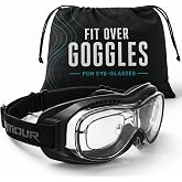Bikershades Fit Over Goggles for Eye-Glasses Motorcycle Riding Cycling Skiing Sky Diving Outdoor Work