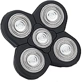 Men Electric Shavers Replacement Heads 5 in 1 Razor Replaceable Alternate Floating Washable Blade Trimmers Head(black)