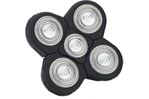 FANJEIS Men Electric Shavers Replacement Heads 5 in 1 Razor Replaceable Alternate Floating Washable Blade Trimmers Head (Black-1pcs)