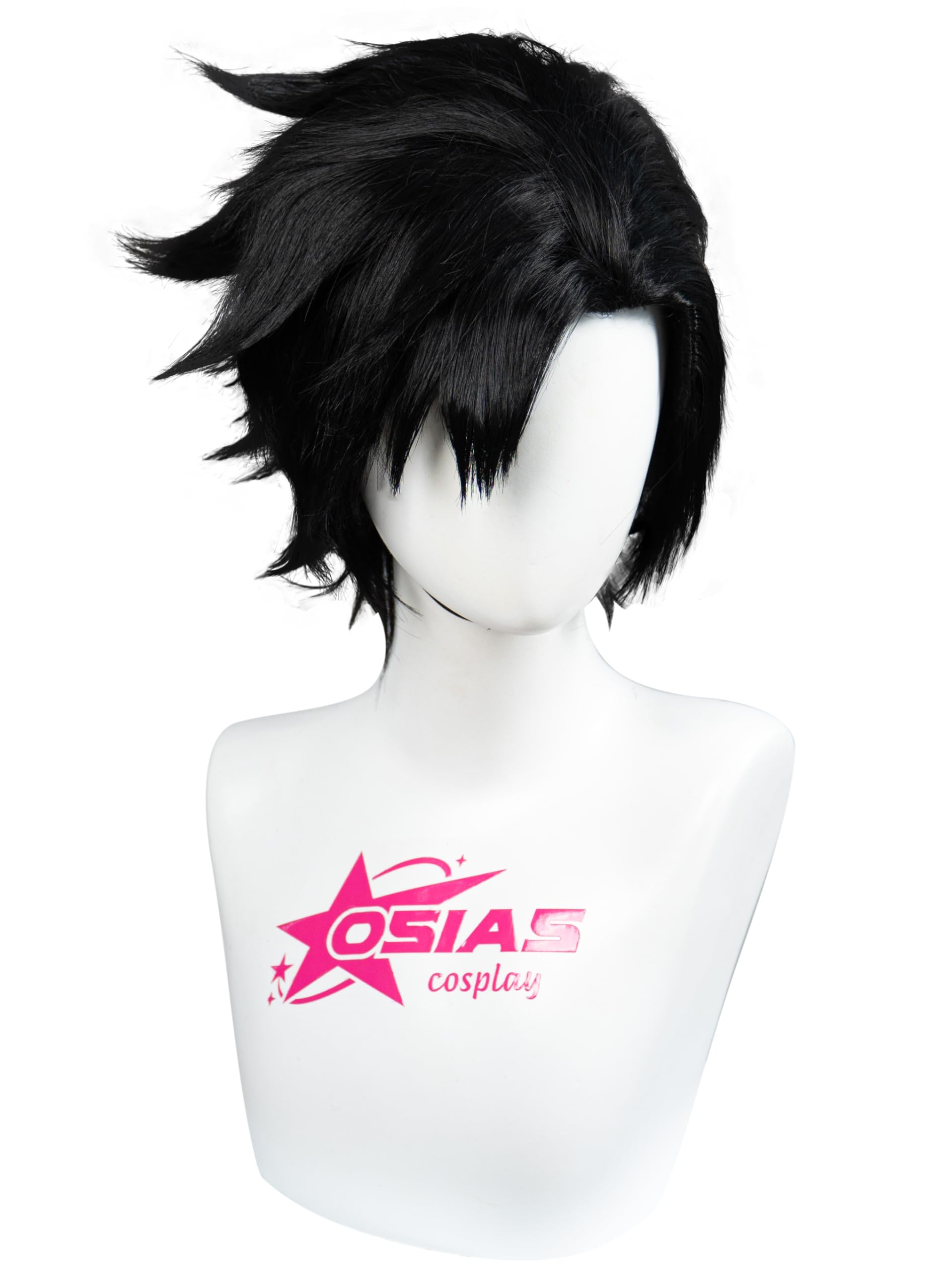 OSIAS Kuroo Tetsurou Perruque Cheveux Synthétiques Courts Fluffy Noirs Résistants à la Chaleur