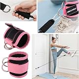 Fentar Adjustable Ankle Straps for Cable Machine Pink 2Pcs Double D Ring view 5