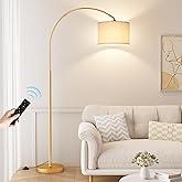 Ambimall Dimmable Arc Floor Lamp with Remote, Color Temperatures and Brightness Adjustable, Arched Floor Lamp with Rotating H